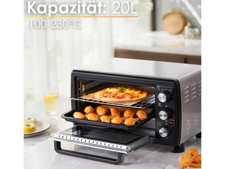 Steinborg SB-3007 Minibackofen mit Umluft 20 Liter 1380 Watt