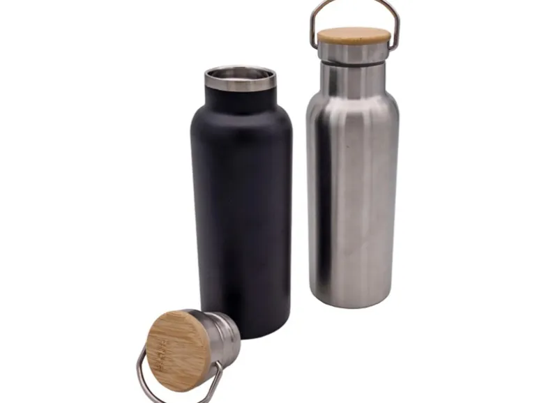 Steuber Trinkflasche mit Tragehenkel ca. 600 ml Edelstahlfarben