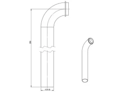 Sturotec Ablaufbogen 1 1/4 Zoll 25 cm in Chrom