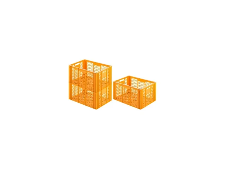 SuperSparSet 3 x Eurobehälter Bäcker- und Konditorenkasten HxBxT 34,9 x 40 x 60 70 Liter Gelb-Orange Brötchenkiste Sstapelbare Bäckerkiste