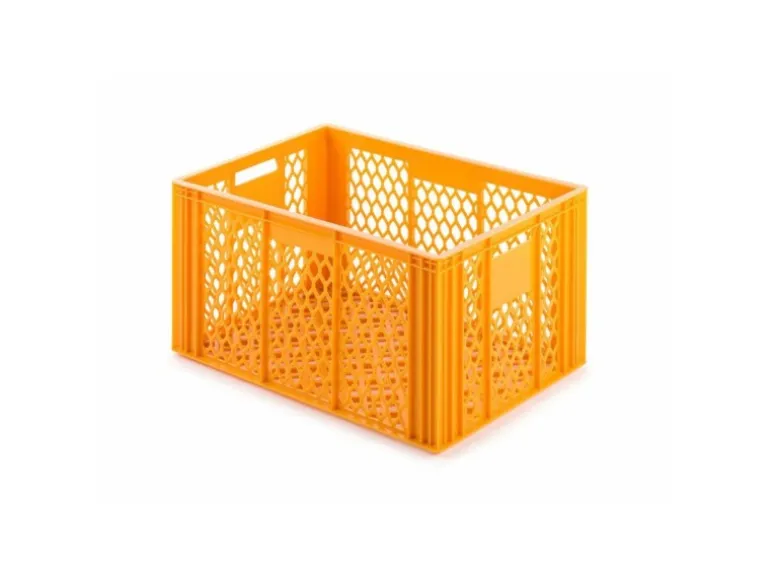 SuperSparSet 3 x Eurobehälter Bäcker- und Konditorenkasten HxBxT 34,9 x 40 x 60 70 Liter Gelb-Orange Brötchenkiste Sstapelbare Bäckerkiste