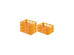 SuperSparSet 5 x Eurobehälter Bäcker- und Konditorenkasten HxBxT 17,1 x 40 x 60 33 Liter Gelb-Orange Brötchenkiste Sstapelbare Bäckerkiste