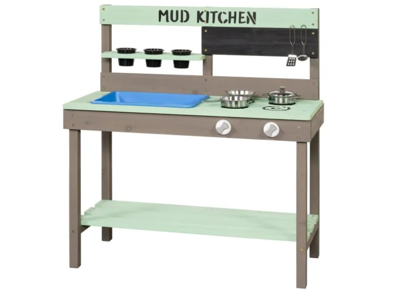 Swing King Spielküche Mud Kitchen 88 cm x 77 cm x 34 cm Grau-Grün FSC®