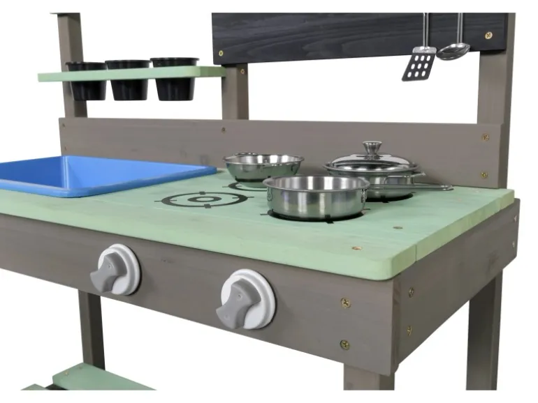 Swing King Spielküche Mud Kitchen 88 cm x 77 cm x 34 cm Grau-Grün FSC®