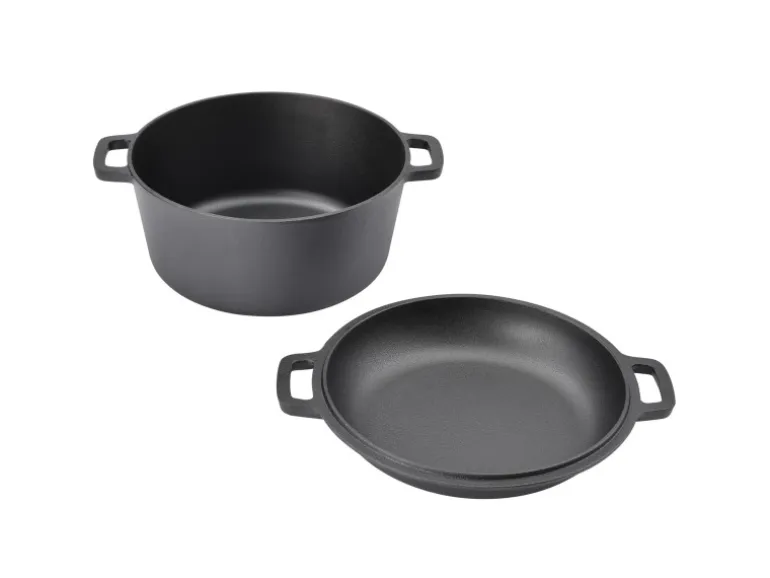Taino Double Dutch Oven 6L Gusseisen Deckel Allzweck-Kochtopf Schmortopf Dopf