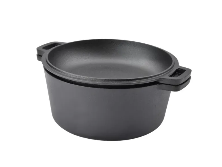 Taino Double Dutch Oven 6L Gusseisen Deckel Allzweck-Kochtopf Schmortopf Dopf