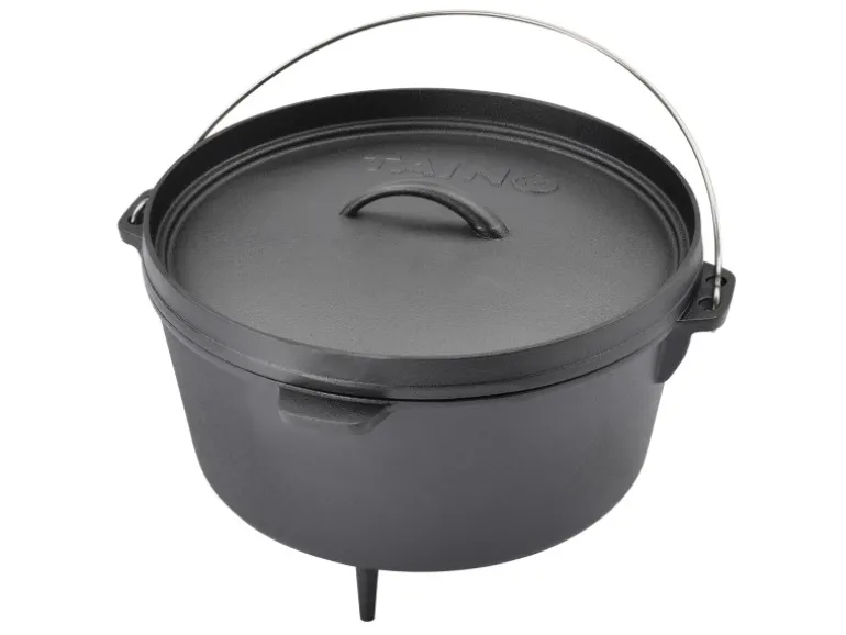 Taino Dutch Oven Gusseisen 8L Set Deckelheber Ständer Zubehör Cast Iron