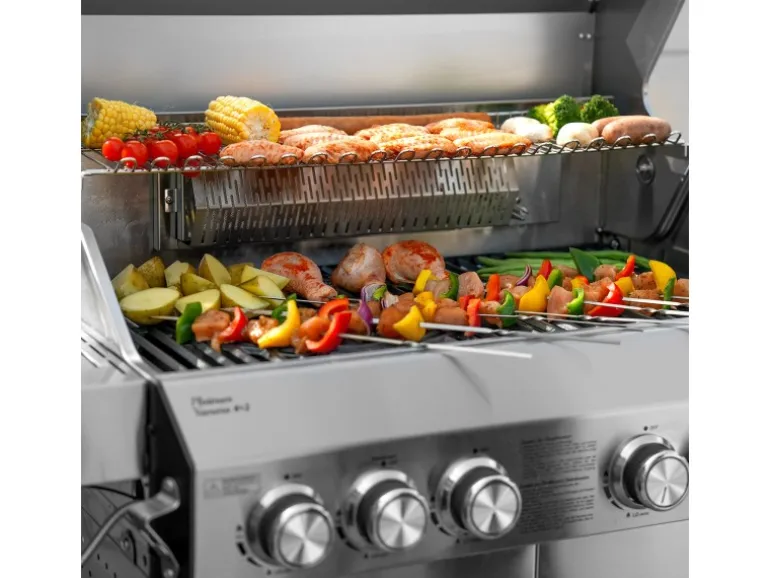 Taino Platinum Yamara 4+2 Gasgrill Set mit Haube Edelstahl 4 Brenner Sear-Burner Backburner