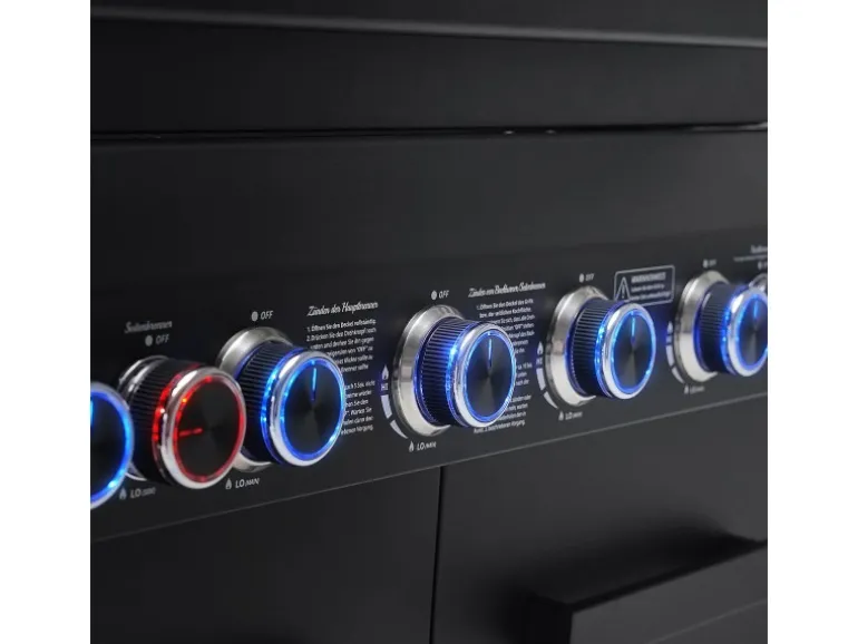 Taino Platinum Yamara Dark 6+2 Gasgrill Set Mit Haube Stahl 6 Brenner Sear-Burner Backburner
