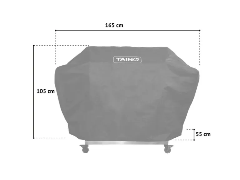 Taino Platinum Yamara Dark 6+2 Gasgrill Set Mit Haube Stahl 6 Brenner Sear-Burner Backburner