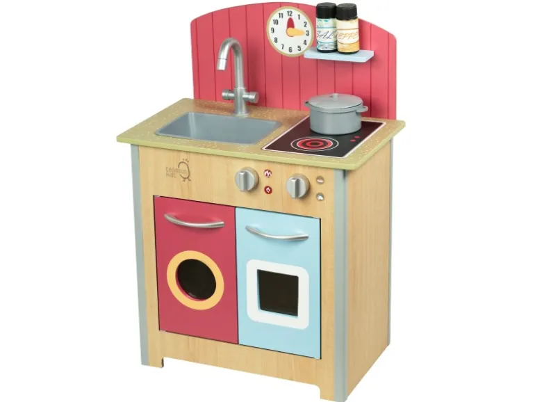 Teamson Kids Little Chef Porto Klassik Interaktive Holzspielküche Rot