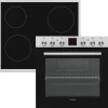 Telefunken Einbauherd-Set Backofen mit Glaskeramik-Kochfeld 4 Zonen Teleskopauszug 78 Liter B-HS-75-C-I