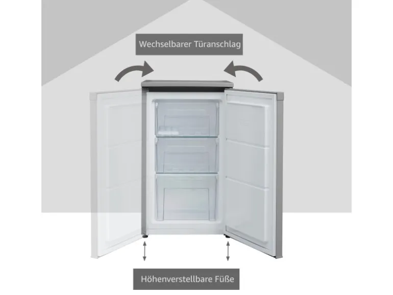Telefunken Gefrierschrank 63L Nutzinhalt Tiefkühlschrank 4Sterne Höhe 82,1cm Breite 48cm CF-34-101-S