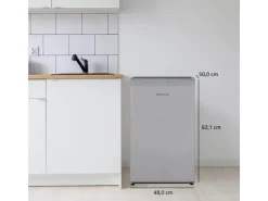 Telefunken Kühlschrank mit Gefrierfach Nur für Eiswürfel 89 Liter Klein Freistehend CF-33-101-S2 Silber