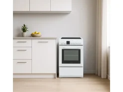 Telefunken Standherd mit Glaskeramik-Kochfeld Elektroherd Freistehend 50 cm Breit Herd mit Backofen und Kochfeld