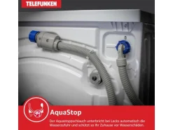 Telefunken Waschmaschine 7kg Frontlader 1400 U/Min Inverter Motor AquaStop Schontrommel Dark Inox W-7-1400-A-DI