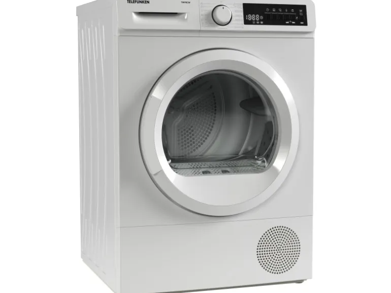 Telefunken Wärmepumpentrockner für 8 kg Wäsche Trockner Frontlader Wäschetrockner mit Knitterschutz Leise TWP8CW