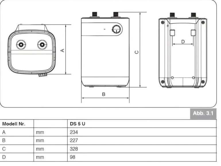 Thermoflow Obertischspeicher druckfest 15 Liter DS15O