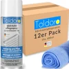Toldoro Set 12x Edelstahl Pflegespray 400ml  Edelstahlreiniger für Küche oder Grill Edelstahlpflege Spray als Reinigungsmittel oder Metallreiniger