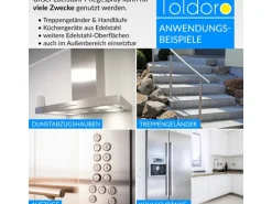 Toldoro Set 12x Edelstahl Pflegespray 400ml  Edelstahlreiniger für Küche oder Grill Edelstahlpflege Spray als Reinigungsmittel oder Metallreiniger
