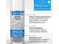 Toldoro Set 1x Edelstahl Pflegespray 400ml  Edelstahlreiniger für Küche oder Grill Edelstahlpflege Spray als Reinigungsmittel oder Metallreiniger