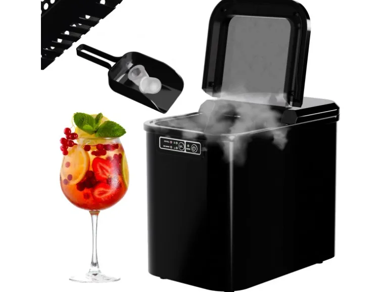 TroniTechnik Eiswürfelmaschine Ice Maker Eiswürfelbereiter Schwarz Kunststoff