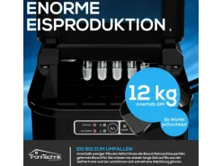 TroniTechnik Eiswürfelmaschine Ice Maker Eiswürfelbereiter Schwarz Kunststoff