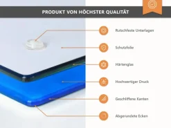 Tulup Herdabdeckplatte SET aus 2 Stück 40x52 cm Schneidebrett Glas Schutzplatte Küchenutensilien Keramikfliesen