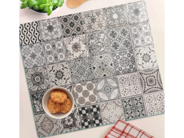 Tulup Herdabdeckplatte 60x52 cm Schneidebrett Glas Schutzplatte Küchenutensilien Spritzschutz Abdeckung Keramikfliesen