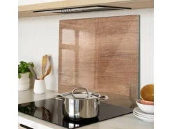 Tulup Herdabdeckplatte 60x52 cm Glas-Servierbrett Küchenutensilien Schutzplatte Spritzschutz Abdeckung Holz