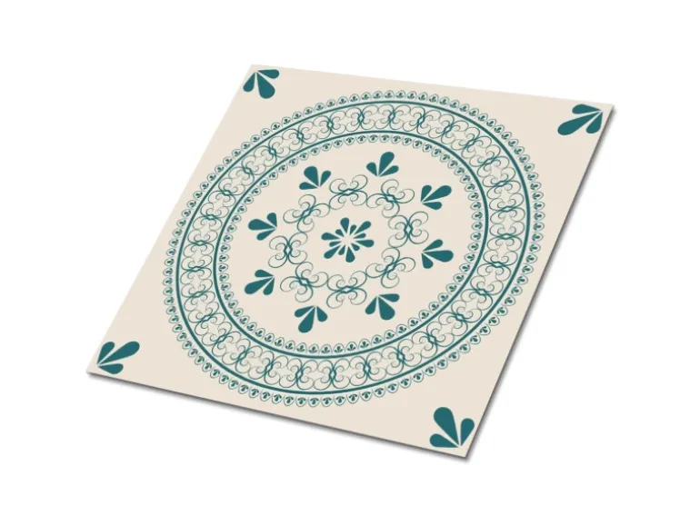 Tulup PVC Fliesen Selbstklebende 30 cm x 30 cm Set von 9 Klassische Klebefliesen Vinyl Bodenfliesen Klebefliesen für Küche Orientalisches Motiv