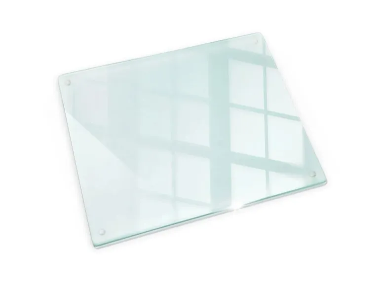 Tulup Schneidebrett Glas Schneidebrett Transparent 60x52 cm Rechteckiges Schneidebrett Transparente Schneidebrett