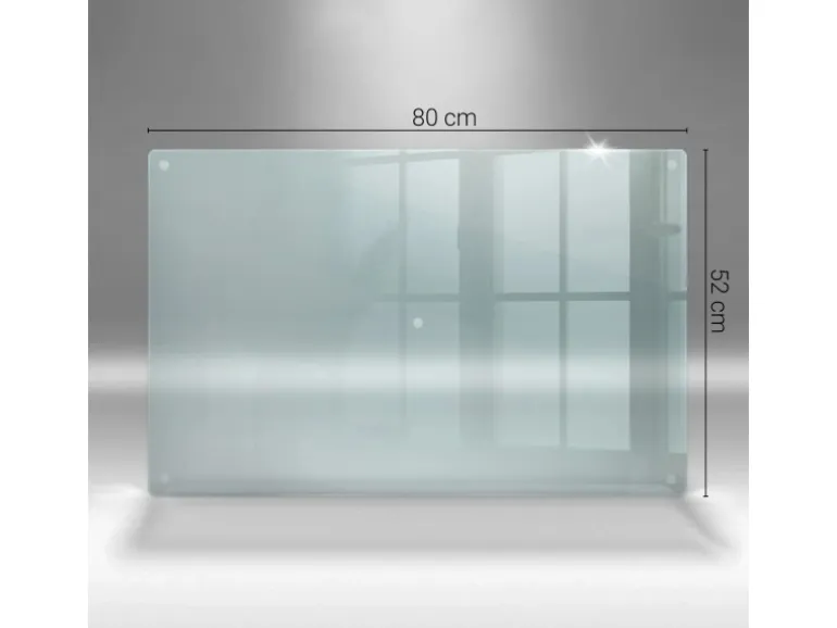 Tulup Schneidebrett Küchen Schneidebrett Glas 80x52 cm Rechteckiges Schneidebrett Glas Schneidebrett Transparent
