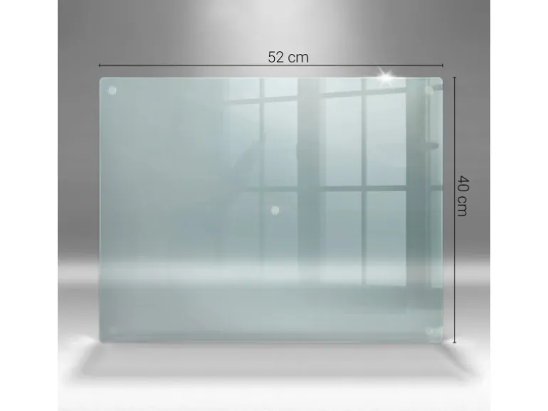 Tulup Schneidebrett Transparente Schneidebrett 52x40 cm Rechteckiges Schneidebrett Rutschfestes Schneidebrett Glas