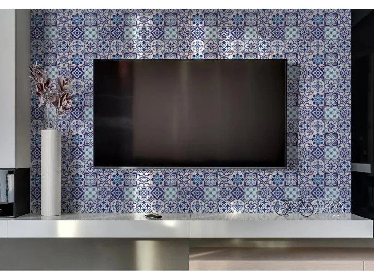 Tulup Wandpaneel Azulejo Muster Wandverkleidung Innen 100x50 cm Wandverkleidung Selbstklebend Wandverkleidung Modern