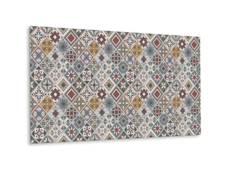 Tulup Wandpaneel Türkisches Patchwork Vinyl Wandverkleidung Selbstklebend 100x50 cm Wandverkleidung Modern Dekorpaneel