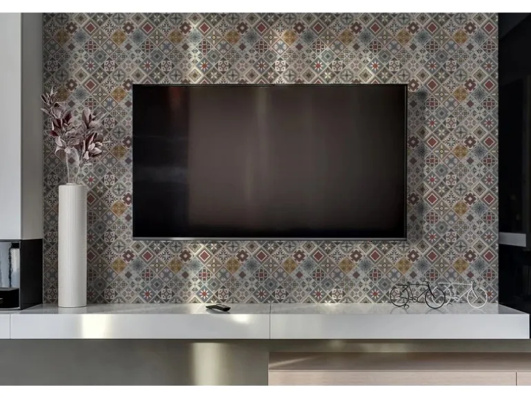 Tulup Wandpaneel Türkisches Patchwork Vinyl Wandverkleidung Selbstklebend 100x50 cm Wandverkleidung Modern Dekorpaneel