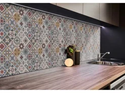 Tulup Wandpaneel Türkisches Patchwork Vinyl Wandverkleidung Selbstklebend 100x50 cm Wandverkleidung Modern Dekorpaneel