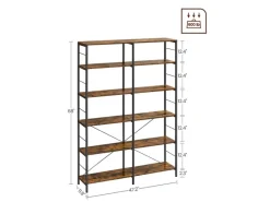 Vasagle Bücherregal 9 Fächern 30 cm x 120 cm x 175,2 cm Braun-Schwarz