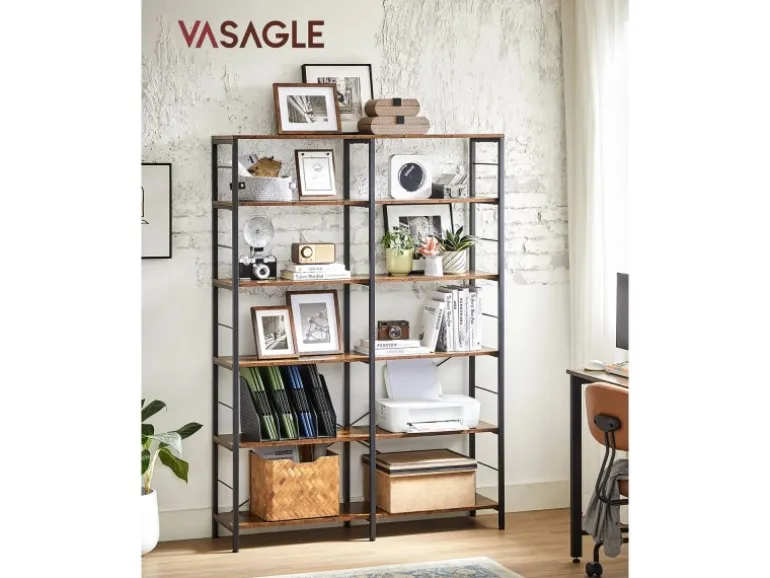 Vasagle Bücherregal 9 Fächern 30 cm x 120 cm x 175,2 cm Braun-Schwarz