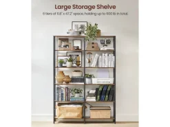 Vasagle Bücherregal 9 Fächern 30 cm x 120 cm x 175,2 cm Braun-Schwarz
