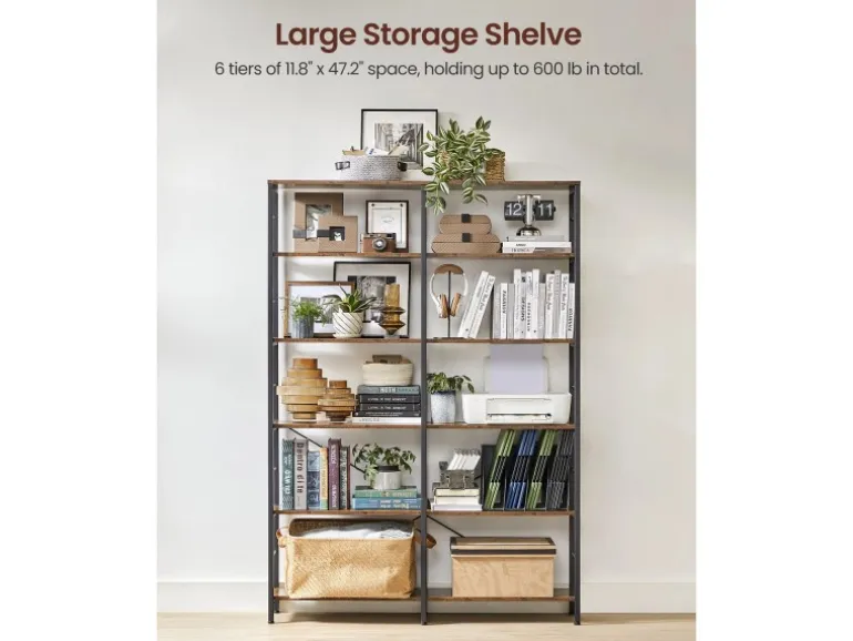 Vasagle Bücherregal 9 Fächern 30 cm x 120 cm x 175,2 cm Braun-Schwarz