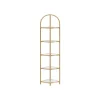 Vasagle Eckregal 5 Ebenen Hartglas 28 cm x 28 cm x 158 cm Gold