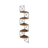 Vasagle Eckregal 5 Ebenen Zickzack-Design 20 cm x 20 cm x 127,5 cm Braun-Schwarz
