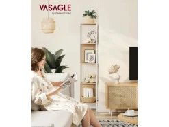 Vasagle Eckregal 5 Ebenen 31,9 cm x 31,9 cm x 156,4 cm Eichenbeige
