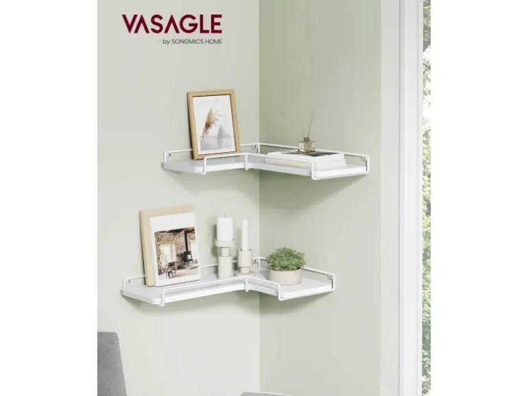 Vasagle Eckregal 2er Set L-förmig 29 cm x 40 cm Weiß