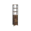 Vasagle Hochschrank 37 cm x 30 cm x 167 cm Braun-Schwarz