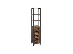 Vasagle Hochschrank 37 cm x 30 cm x 167 cm Braun-Schwarz