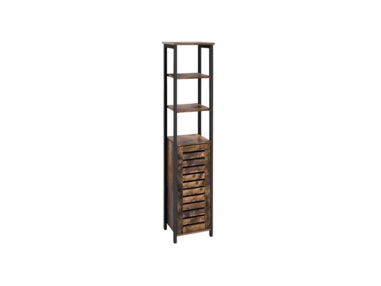 Vasagle Hochschrank 37 cm x 30 cm x 167 cm Braun-Schwarz