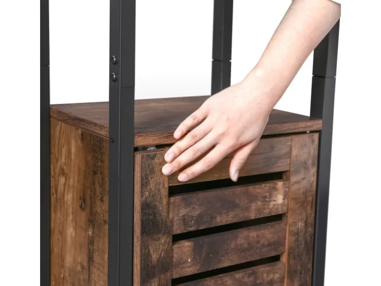 Vasagle Hochschrank 37 cm x 30 cm x 167 cm Braun-Schwarz